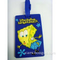 new fashion embossing lovely spongebob soft pvc velcro luggage tags